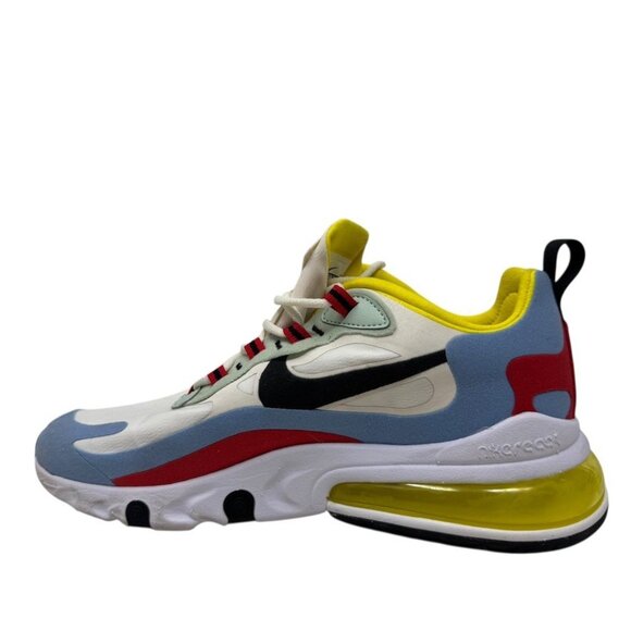 Nike Air Max 270 React White Blue Red Yellow Women’s Size 7 Running Sneakers - Picture 5 of 14